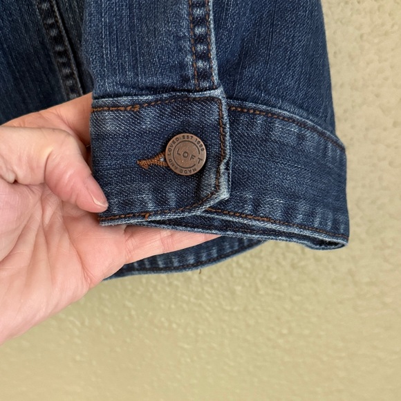 LOFT Women's Dark Blue Denim Jacket - Picture 4 of 5